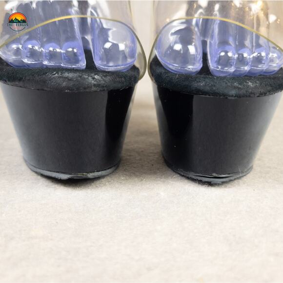 Pleaser DELIGHT-608 Platform Heel Black Ankle Strap Exotic Dancing Women Sz 6.5 - Picture 8 of 12